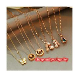 Waterproof Roman Personality Fashion Jewellery Small Waist Gold Plated Pendant Titanium Steel Clavicle Chain Necklace For Women