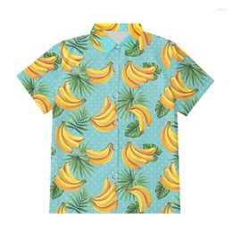 Men's Casual Shirts IFPD EU Size Men Banana Button Shirt 3D Print Fruit Short Sleeve Summer Fashion Harajuku Drop Ship