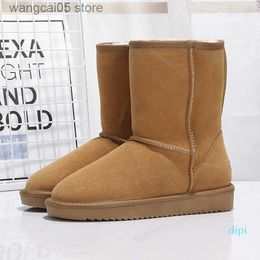 Boots 2023 100% Genuine Cowhide Leather Snow Boots Women Top Quality Australia Winter For Women Warm shoes free shipping
