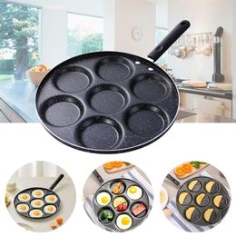 Pans 7 Holes Frying Pot Wear-Resistant Heat-Resistant Egg Pancake Steak Pan Cooking Ham Breakfast Maker Kitchen Accessories2351