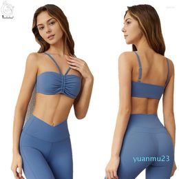 Qp trapstar Yoga Outfit Yushuhua Halter Fold Bra Top Woman Beauty Back Fiess Run Bras Gym Push Ups Sports Underwear Women's Sportswear