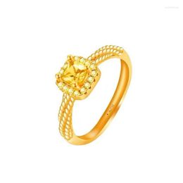 Cluster Rings NYMPH Solid 18K Gold Ring Pure AU750 3D Hollow Fine Jewellery Anniverary Gift For Women Simple Design J520