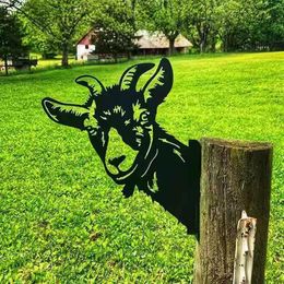 Garden Decorations Farm Peeping Cow Metal Garden Statues Home Outdoor Garden Backyard Lawn Stakes Wall Decor 2022 Hot Sale Garden Decoration L230715