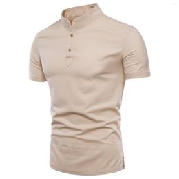 Men's T Shirts Lady Tunic Long Mens European And American Stand Collar Solid Color Men Plain Tall Big