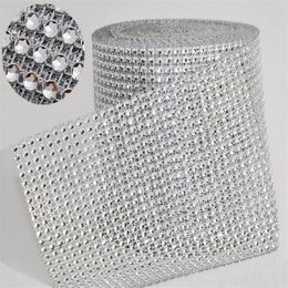 10yard roll 4 75 24 Rows manmade Diamond Mesh yards wrap Rhinestone Ribbon Crystal trim Wrap sparkle bling ribbon Wedding De3396