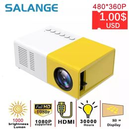 Other Electronics Other Accessories Salange J9 Pro Projector 1000 lumens 480x360 Pixels 35mm Audio USB Mini LED Home Media Player PK YG300 230715