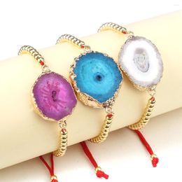 Bangle Natural Stone Reiki Heal Druzy Cuff Bangles Gold Plated Alloy Bracelet For Women Female Jewellery Party Gifts