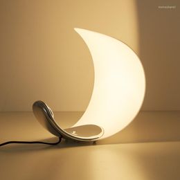 Table Lamps Nordic Minimalist Moon Bedroom Bedside Desk Lamp Study Italian Sofa El Room Designer Touch Decorative