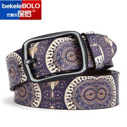 New Luxury Genuine Leather Belt For Women Jean Strap Casual All Match man Belt Designer High Quality Brand Girdle printed belt L230704