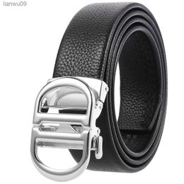 Luxury vintage designer automatic belt men high quality Business leisure Korean men's belt automatic buckle belt head layer L230704