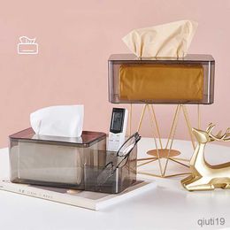 Tissue Boxes Napkins Tissue Box Transparent Living Room Drawing Paper Box Coffee Table Multifunctional Storage Box Creative Napkin Simple Plastic R230715