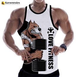 Men's Tank Tops Rottweiler Love Fitness 3D Tank Tops Anime Animal Letter Print Tops Sleeveless Vest Men Women Harajuku Streetwear GYM T-shirt 230714