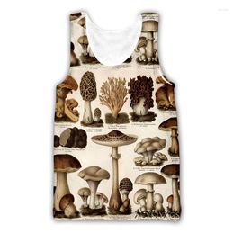 Men's Tank Tops Mushroom 3D All Over Printed Top Streetwear Summer Casual Sleeveless Unisex Vest Gym Clothing Men Leisure