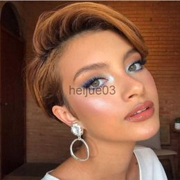 Synthetic Wigs Short Pixie Cut Wig 1B 27 Colour Lace Wig Straight Hair Wig Peruvian Human Hair Wigs For Women Cheap Glueless Wigs With Bangs x0715