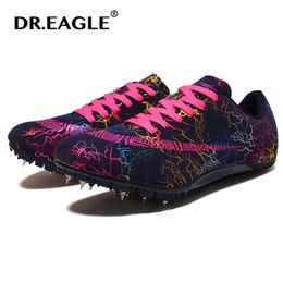 Safety Shoes DR.EAGLE Unisex Track and Field Shoes Anti slip Sports Shoes Running Spikes Track and Field Comprehensive Training Shoes 230714