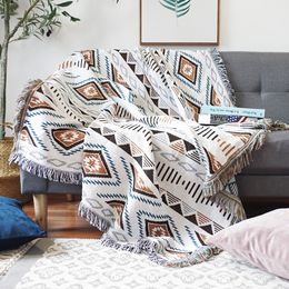 Blankets Plaid Blankets Knitted Nordic Sofa Towel Sofa Cover Full Blanket Striped Room Bedside Blanket for Home Decoration cobertor manta 230714