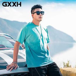 Men's T-Shirts GXXH 2023 Summer Men's Short-sleeved Round Neck Half-sleeved Clothes Large Size XXL-7XL T-shirt Cotton Printed Tops Oversized L230715