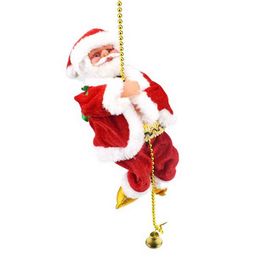 Santa Claus Climbing Beads Battery Operated Electric Climb Up and Down Climbing Santa with Light and Music Christmas Decoration 21320a