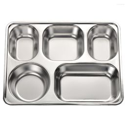 Dinnerware Sets Training Board Stainless Steel Tray Divided Plate Compartment Lunch Rectangular