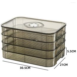 Storage Bottles Plastic 2/4 Layer Dumpling Container Stackable Large Crackers Carrier For Home