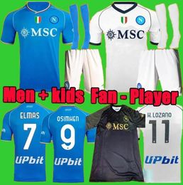 23 24 Sopoli Soccer Jerseys Maglia Naples 2023 2024 Zielinski Anguissa Elmas Kvaratskhelia Футбольные рубашки Осимхен Лозано Isigne Maradona SSC Наполи Майллотс