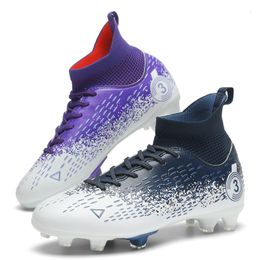 Dress Shoes Men's HighTop Soccer Shoes FGTF Football Boots Chilidren AntiSlip Grass Training Soccer Cleats Wide Size 3148 Arrival 230714
