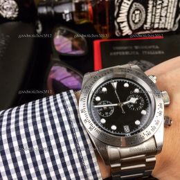 Men's quartz watch 42mm leather strap blue black high-quality sapphire watch super luxury belt watches Wristwatch Clock