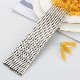 Chopsticks Stainless Steel Chop Sticks 22cm Flower Printed Durable Reusable Anti-scald