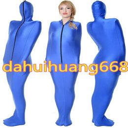 Blue Lycra Spandex Mummy Suit Costumes Unisex Sleeping Bags Mummy Costumes Outfit With internal Arm Sleeves Halloween Cosplay Cost257V