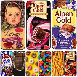 For Huawei Y5P Case 5.45" Silicon Phone Cover Y5p 2020 Y 5 P Y5 Huaweiy5p Black Tpu Case ChoColate Food Package