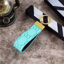 Gold plated parts designer keychains green safety keychain accessories unisex stripe bag charms grace wallet decorative luxury key rings portable PJ068 C23