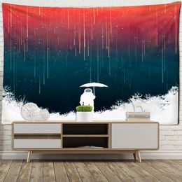 Tapestries Dome Cameras Astronauts Holding Umbrellas Tapestry Painting Art Living Room Home Background Hanging Cloth Wall Decoration TAPIZ