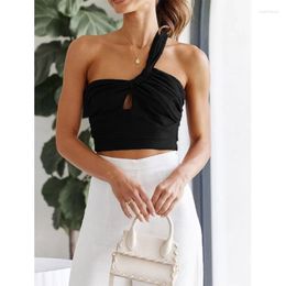 Women's Tanks Fashion Summer 2023 Sleeveless Camis Sling Solid Colour Wrap Vest Sexy Tops Crop T Shirt Female Drop