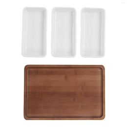 Plates Snack Serving Tray Removable Long Strip Ceramic Practical Healthy For Bread