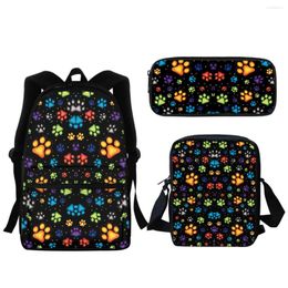 School Bags Cute Dog Print Zipper Secondary Back To Gift Casual Large Capacity Kids Backpack Lunch Totes Travle