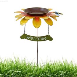 Garden Decorations Sunflower Stake Bird Feeder Sunflower Tray Feeder For Wild Birds Sunflower Garden Decor Stake Wild Bird Watcher For Bird Lovers L230715