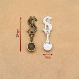 Dollar Pattern Snuff Snorter Spoon Mini Spoon For Sniffer Powder Portable Shovel Wax Scoop Hookah Shisha Herb Smoking Pipe Accesso246p