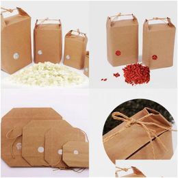 Gift Wrap Rice Paper Bag Packaging Cardboard S Kraft Bags Food Storage Standing Packing 249 J2 Drop Delivery Home Garden Festive Par Dhuwn