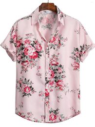 Men's Casual Shirts Summer Hawaiian 3D Printed Oversized Floral Shirt Plant Pattern Beach Tropic Street Vacation Harajuku Y2k Clothing