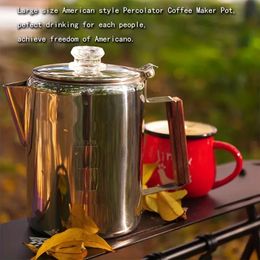 1pc Moka Pot Outdoor American Coffee Pot Household Stainless Steel Coffee Pot Extraction Coffee Pot Outdoor Kettle Teapot