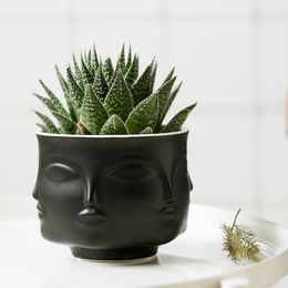 Decorative Objects Figurines Man Face flower vase home decoration accessories modern ceramic for Flowers Pot planters Nordic Ceramic Abstract Vase 230714