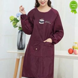 New Coffee Print Waterproof work Apron Convenience Cleaning Aprons Women restaurant kitchen Baking BBQ Apron kitchen accessories