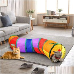 Cat Toys Practical Tunnel Pet Tube Collapsible Play Toy For Cats Indoor Outdoor Kitty Puppy Puzzle Exercising Ing Training 20220512 Dhyzy