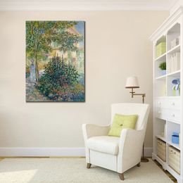 Canvas Art Camille Monet in Garden at The House in Argenteuil Claude Monet Oil Painting Handmade Landscape Modern Bedroom Decor