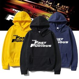 Autumn Winter Men's Fashion Hoodies Casual Long-sleeved Hooded Sweatshirts the Fast and Furious Printed Sports