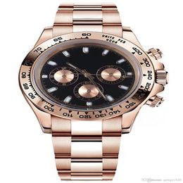 Designer watches MASTER Movement watches m116505 series watch rose case rose stainless steel strap black dial204o