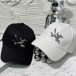 Korean Fashion Rhinestone Letter Baseball cap Fashion Leisure Versatile Hard Top Baseball cap ins Net Red Fashion Baseball cap