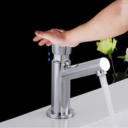 Bathroom Sink Faucets Basin Faucet Time Delay Touch Press Cold Water Tap Public Toilet Metered Brass