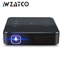 Other Electronics WZATCO D13 Android Mini Pocket Projector 4K Smart Pico DLP Portable LED WIFI Builtin Battery Home Theater Beamer Proyector 230715