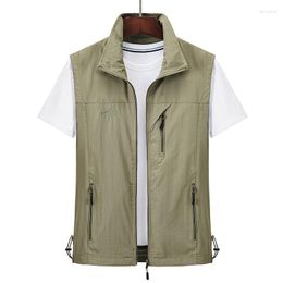 Men's Vests Outdoor Vest Casual Multi-pocket Hiking Travel Thin Section Sleeveless Jacket Pography Mountaineering Clothing